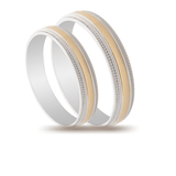 Βέρες Σετ Χρυσές Λευκόχρυσες με Σχέδια MASCHIO FEMMINA TMF-78 - themelidisjewels