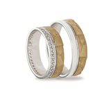 Βέρες Γάμου Δίχρωμες Σαγρέ με Ζιργκόν MASCHIO FEMMINA TMF-09