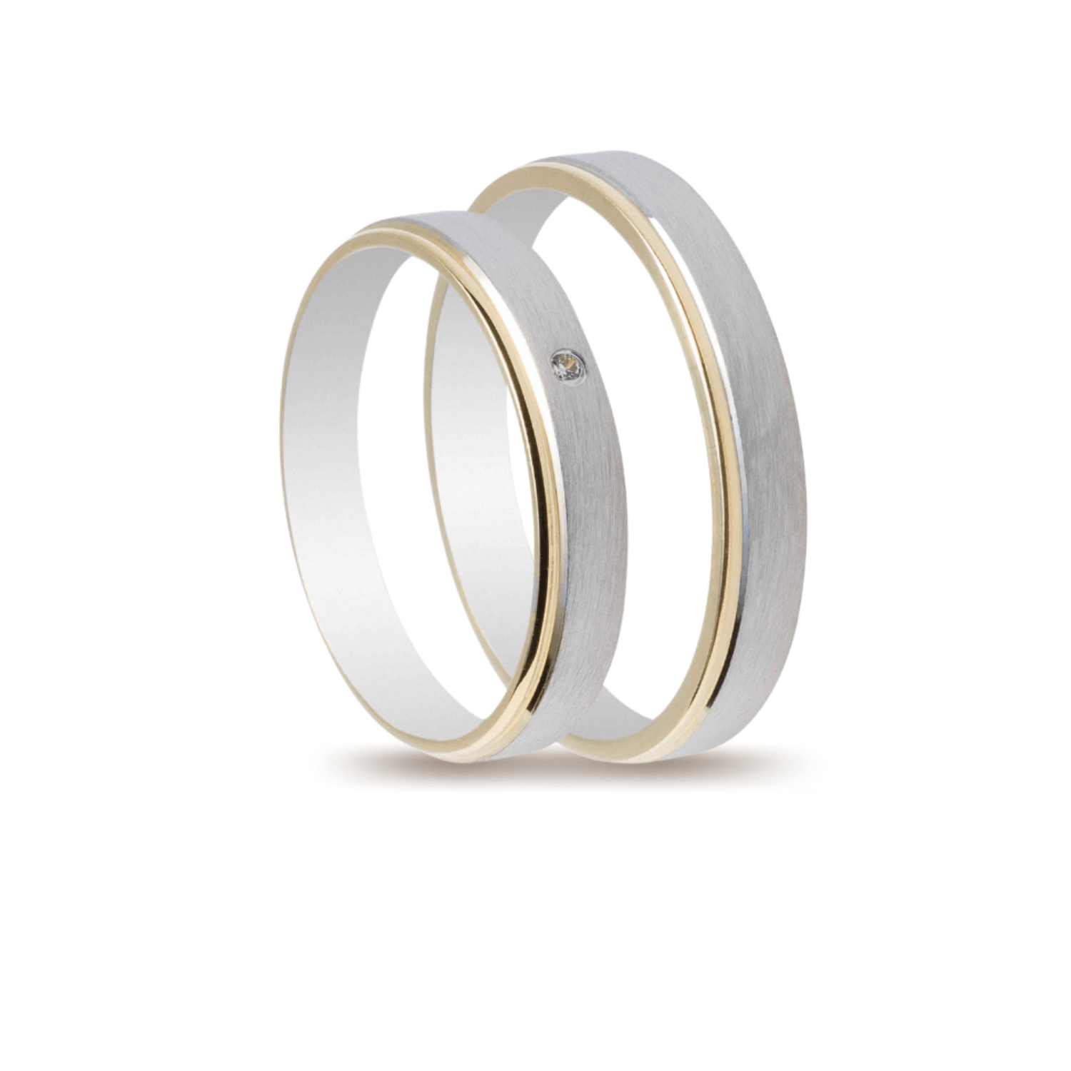 Βέρες Σετ Χρυσές Λευκόχρυσες Σαγρέ με Ζιργκόν MASCHIO FEMMINA TMF-30 - themelidisjewels