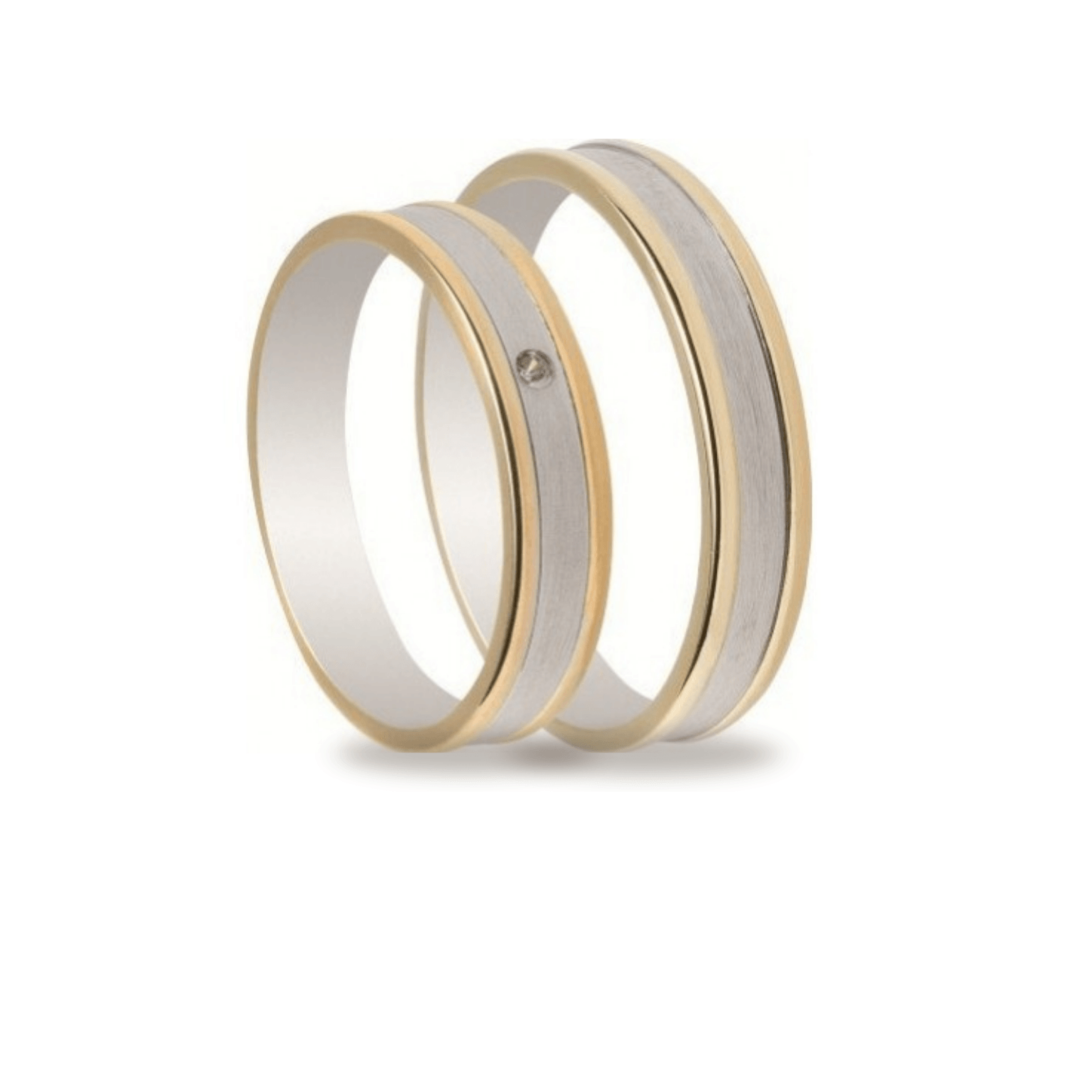 Βέρες Σετ Χρυσές Λευκόχρυσες Σαγρέ με Ζιργκόν MASCHIO FEMMINA TMF-33 - themelidisjewels