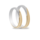 Βέρες Γάμου Δίχρωμες Σαγρέ με Ζιργκόν MASCHIO FEMMINA TMF-34