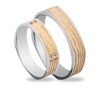 Βέρες Γάμου Δίχρωμες Σκαλιστές με Ζιργκόν MASCHIO FEMMINA TMF-63