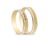 Βέρες Γάμου Χρυσές Λουστράτες και Σαγρέ με Ζιργκόν MASCHIO FEMMINA TMF-26