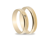 Βέρες Σετ Χρυσές Λουστράτες με Ζιργκόν MASCHIO FEMMINA TMF-24 - themelidisjewels