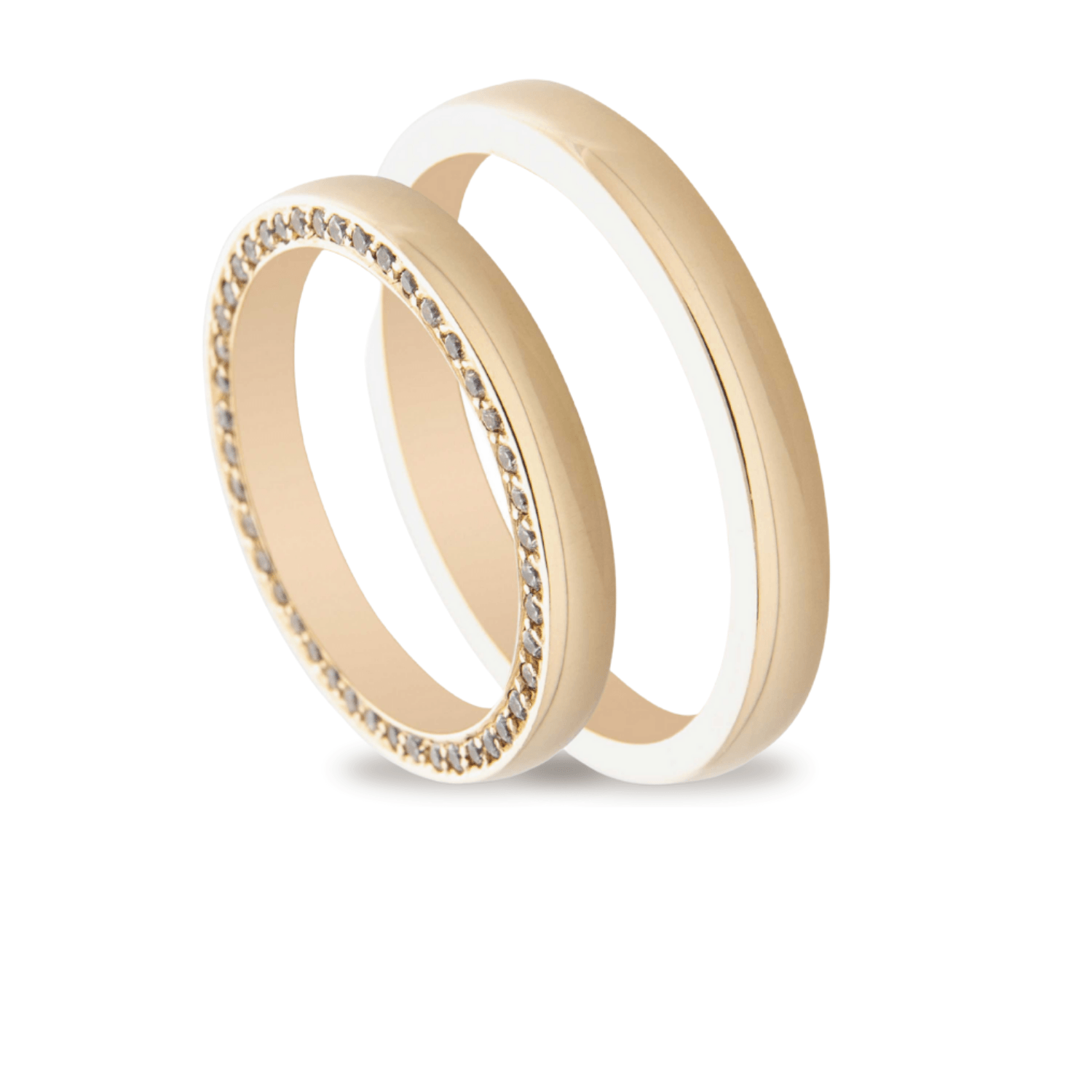 Βέρες Σετ Χρυσές Λουστράτες με Ζιργκόν MASCHIO FEMMINA TMF-88 - themelidisjewels