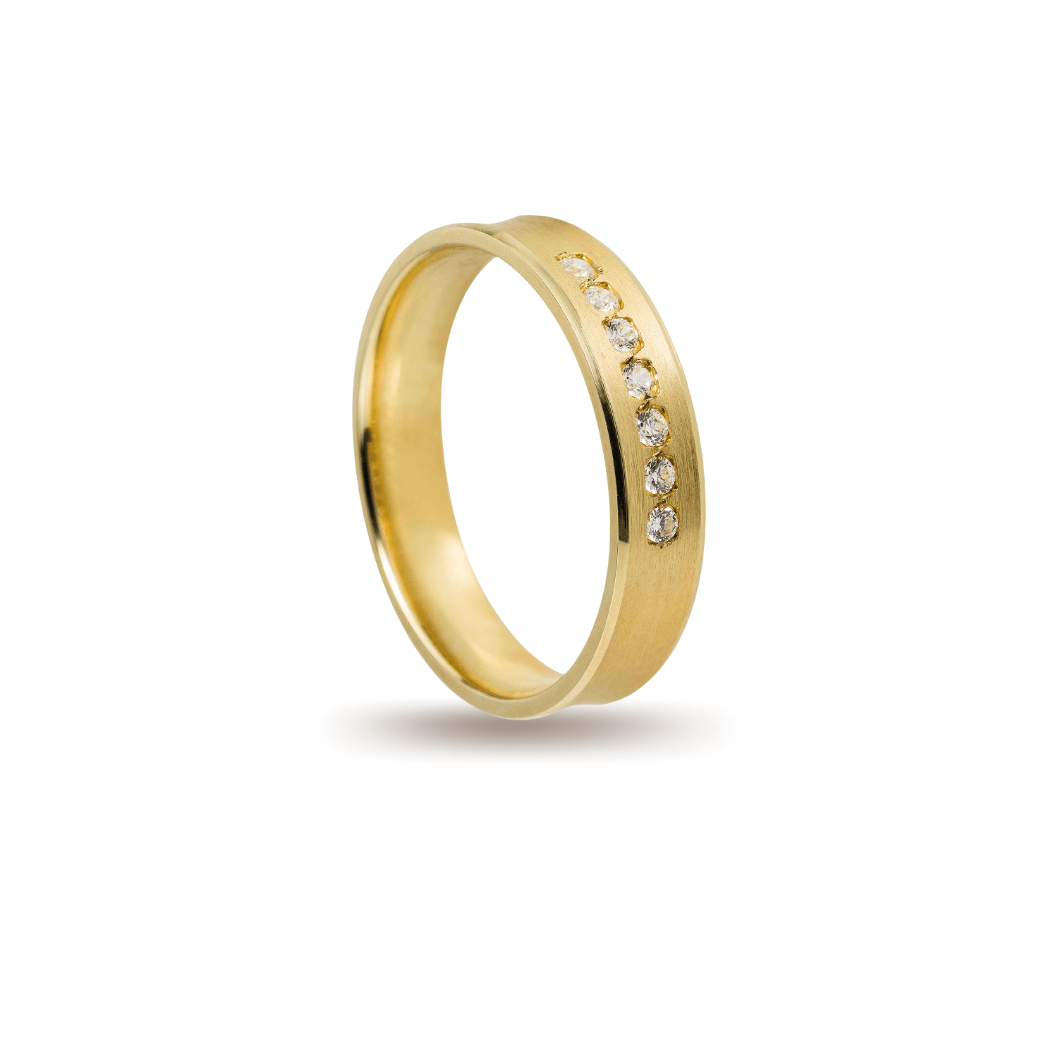 Βέρες Σετ Χρυσές Ματ με Ζιργκόν MASCHIO FEMMINA G4365-CZ - themelidisjewels