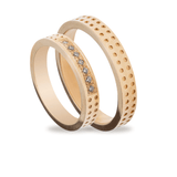 Βέρες Σετ Χρυσές με Τρυπιτό Σχέδιο και Ζιργκόν MASCHIO FEMMINA TMF-55 - themelidisjewels