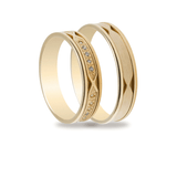 Βέρες Γάμου Χρυσές Σαγρέ Σκαλιστές με Ζιργκόν MASCHIO FEMMINA TMF-36