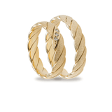 Βέρες Σετ Χρυσές Σαγρέ Σκαλιστές με Ζιργκόν MASCHIO FEMMINA TMF-39 - themelidisjewels