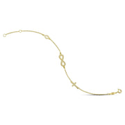 Βραχιόλι χρυσό με άπειρο και σταυρό BT5102.009