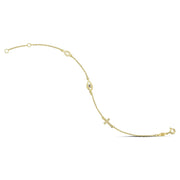 Βραχιόλι χρυσό με ματάκι και σταυρό BT5102.013