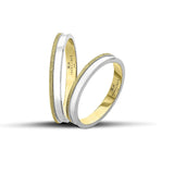 Δίχρωμες Βέρες Γάμου Χρυσό Ματ & Λευκόχρυσο Λουστρέ 3mm WR148