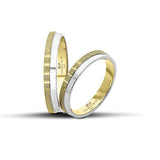 Δίχρωμες Βέρες Γάμου Χρυσές - Λευκόχρυσες 3.5mm WR038