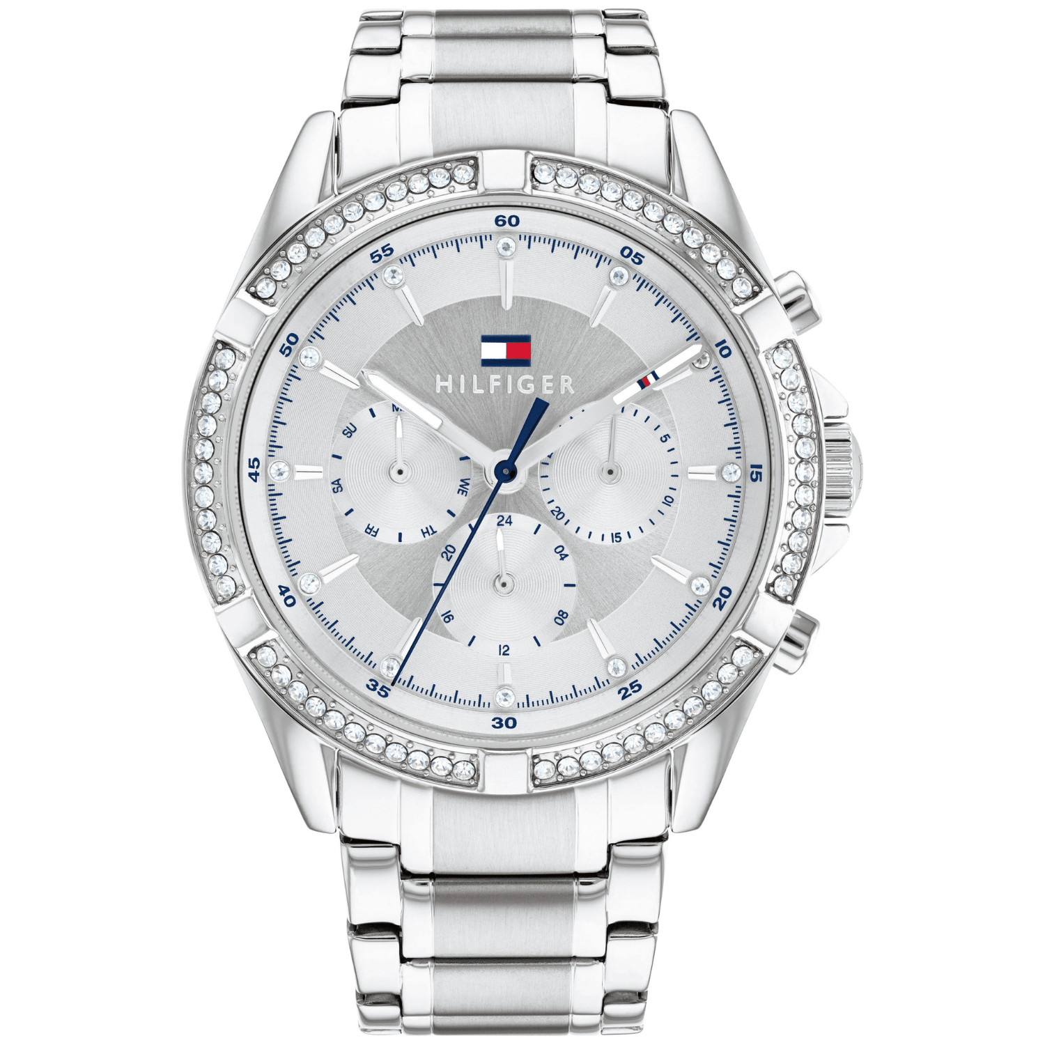 Γυναικείο ρολόι Tommy Hilfiger Kenzie 1782557 με ασημί ατσάλινο μπρασελέ και ασημί καντράν διαμέτρου 40mm με ζιργκόν.