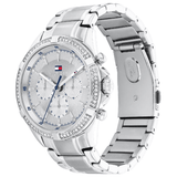 Γυναικείο ρολόι Tommy Hilfiger Kenzie 1782557 με ασημί ατσάλινο μπρασελέ και ασημί καντράν διαμέτρου 40mm με ζιργκόν.