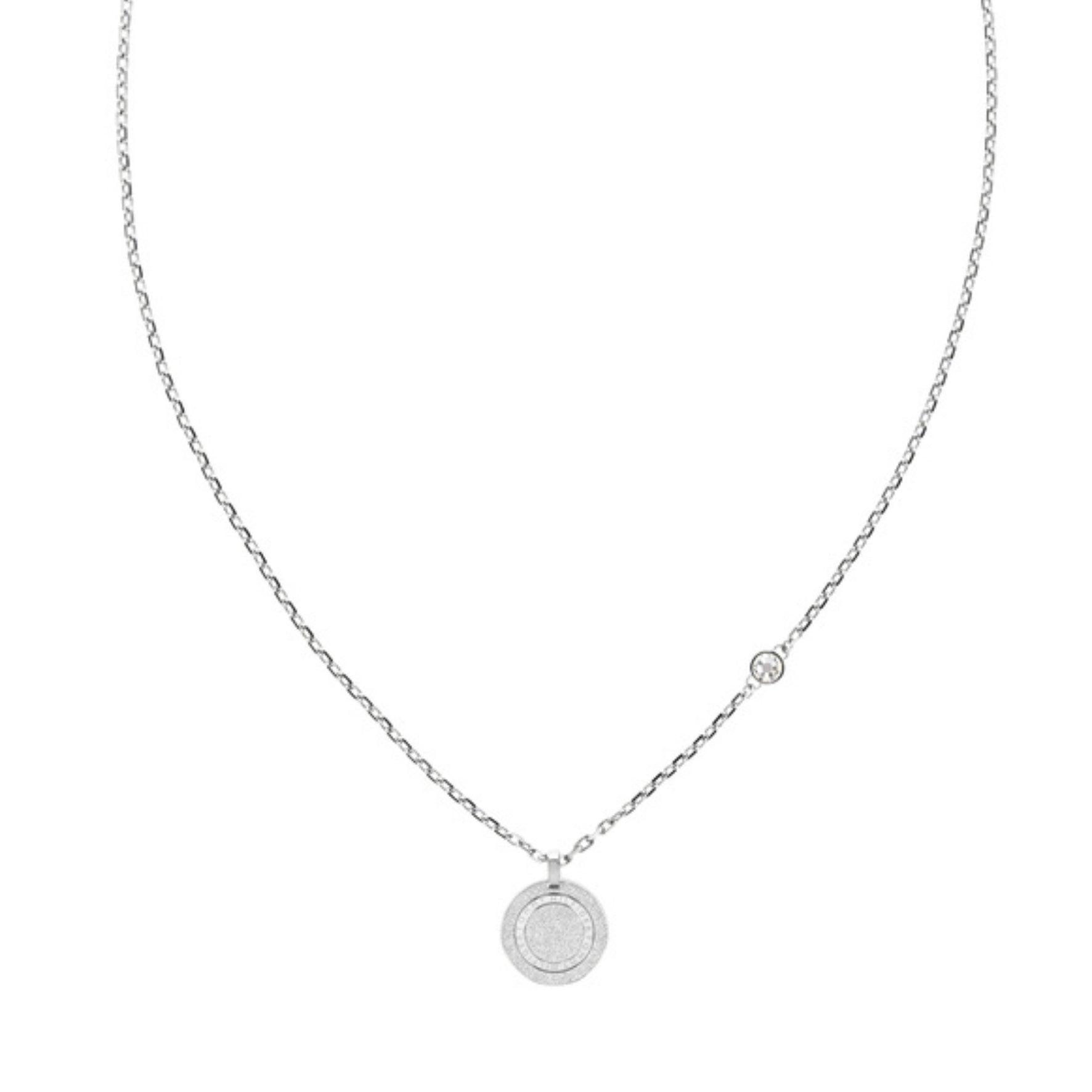Γυναικείο κολιέ σε ασημένιο χρώμα με στρογγυλό μοτιφ και ζιργκόν από την Tommy Hilfiger.