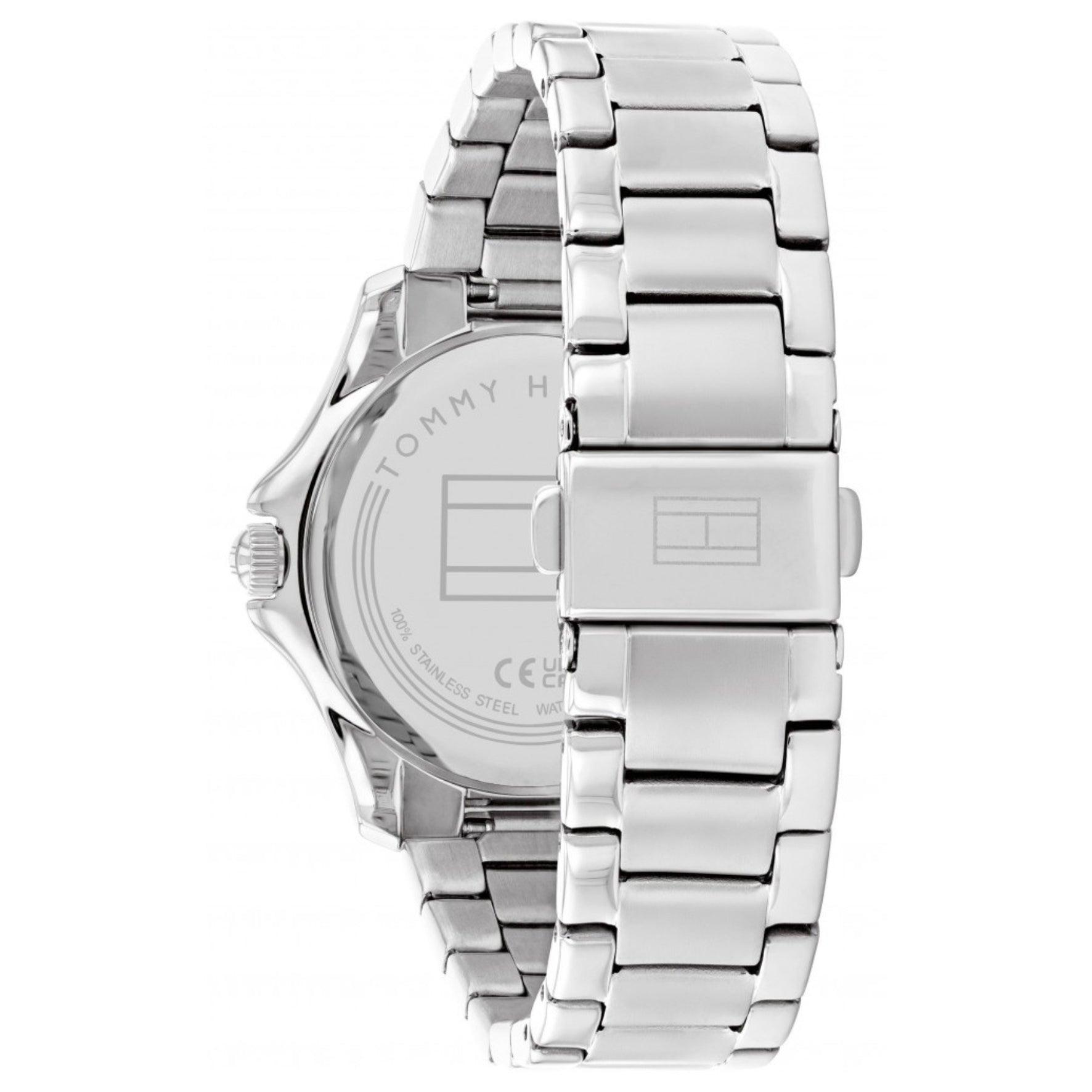 Γυναικείο ρολόι Tommy Hilfiger Brooke 1782512, με μπρασελέ σε ασημί χρώμα από ανοξείδωτο ατσάλι και ασημί καντράν με λειτουργία ημερομηνίας.