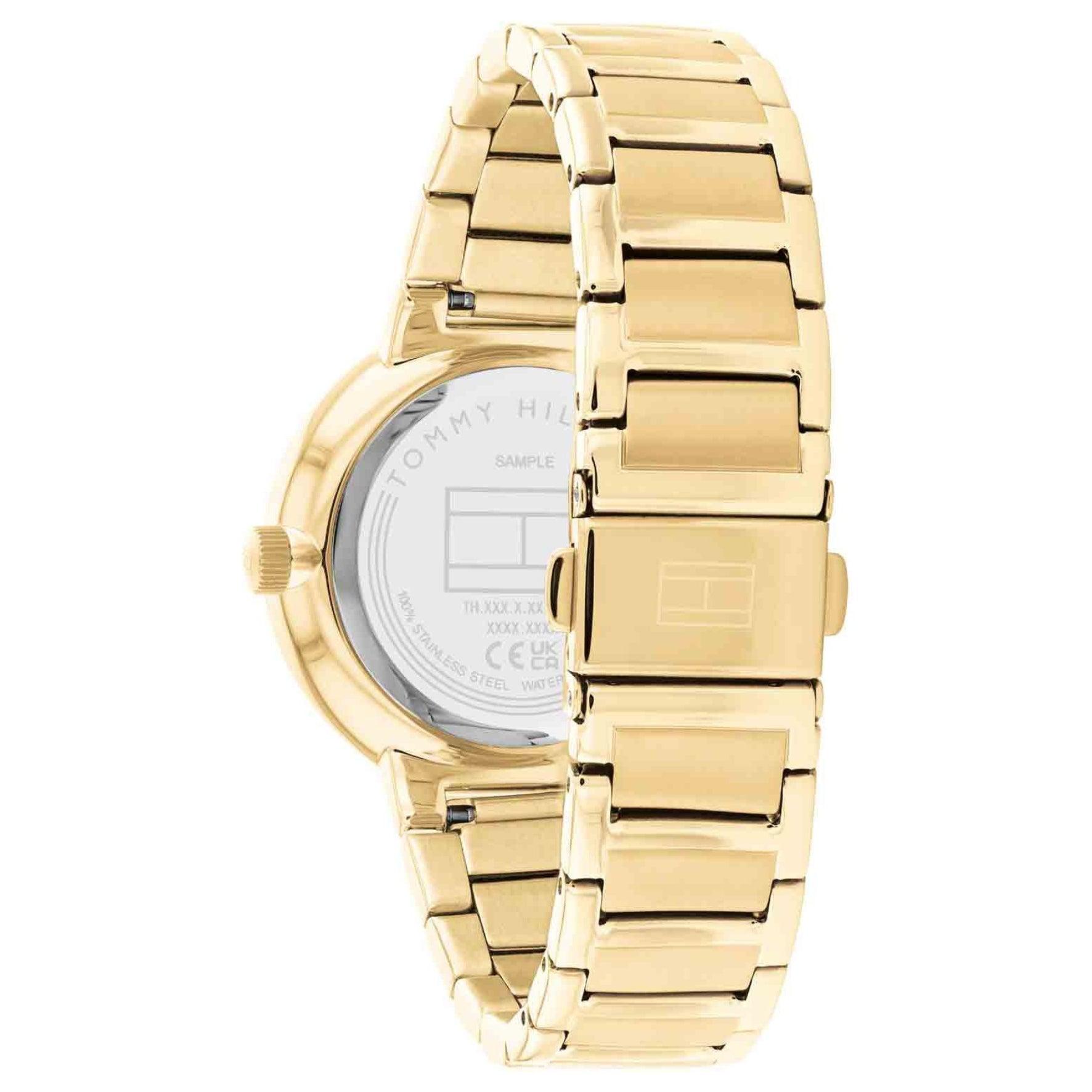 Γυναικείο ρολόι Tommy Hilfiger Casual 1782536, με μπρασελέ σε χρυσό χρώμα από ανοξείδωτο ατσάλι και χρυσό καντράν με χρονογράφους και δείκτες σε χρυσό χρώμα.