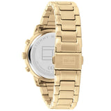 Γυναικείο ρολόι Tommy Hilfiger Isabel 1782525, με μπρασελέ σε χρυσό χρώμα από ανοξείδωτο ατσάλι και χρυσό καντράν με χρονογράφους και δείκτες σε χρυσό χρώμα.