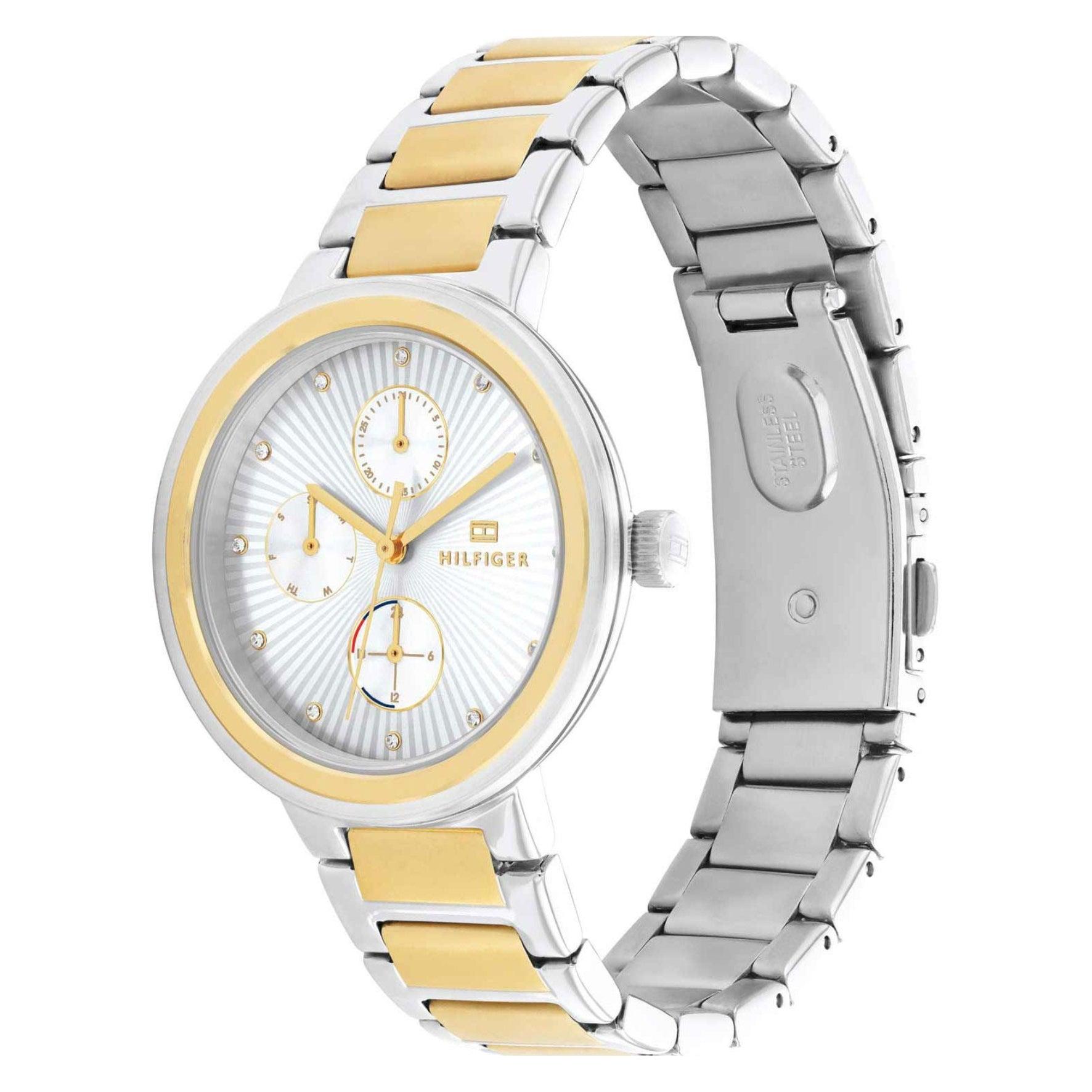 Γυναικείο ρολόι Tommy Hilfiger Joy 1782534, με δίχρωμο μπρασελέ σε ασημί-χρυσό χρώμα από ανοξείδωτο ατσάλι και ασημί καντράν με χρονογράφους.