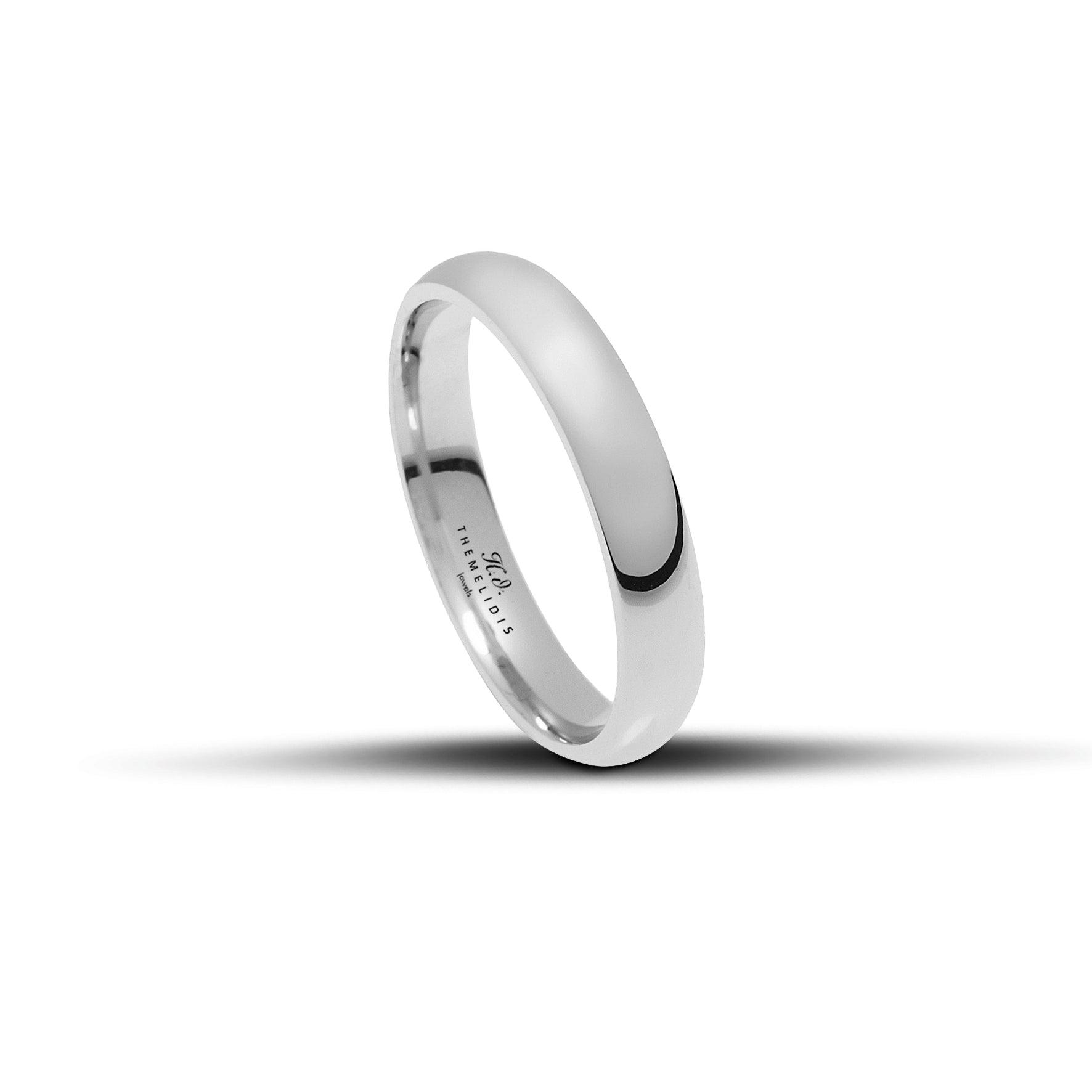 Κλασικές Βέρες Γάμου Λευκόχρυσες. Πλάτος 3.6mm