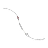 Λευκόχρυσο παιδικό βραχιόλι ταυτότητα Κ9 με ματάκι και καρδιές