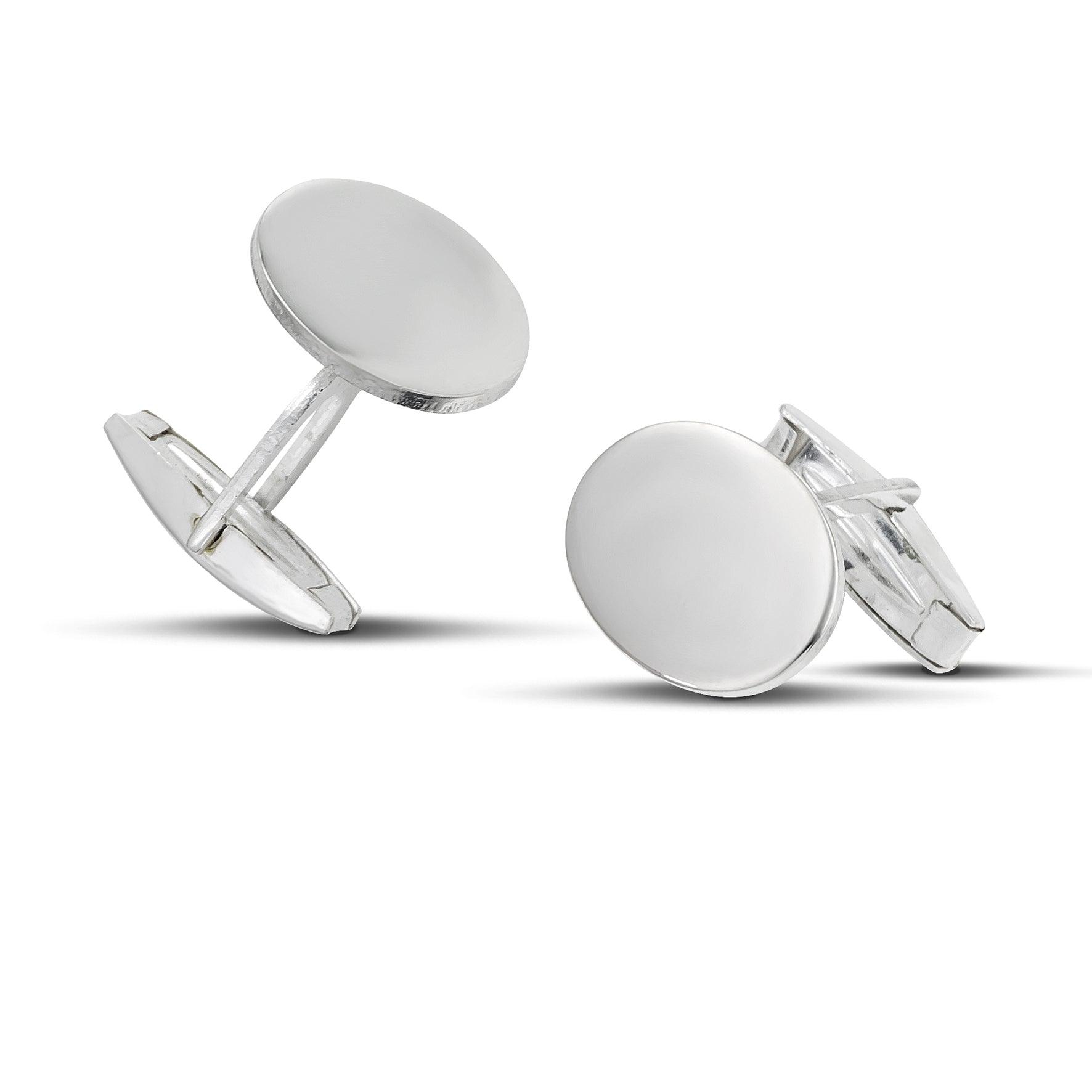 Στρογγυλά ανδρικά μανικετόκουμπα από ασήμι 925.