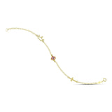 Χρυσό βραχιόλι παιδικό Κ9 με σταυρουδάκι και ματάκι