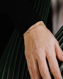 Χρυσό βραχιόλι παιδικό Κ9 με σταυρουδάκι και ματάκι