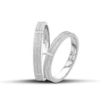 Λευκόχρυσες βέρες γάμου 3mm με ματ φινίρισμα και λουστρέ σχέδια, χειροποίητης κατασκευής.