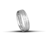 Πρωτότυπες Βέρες Γάμου Λευκόχρυσες 5mm Σαγρέ με Λουστρέ Γραμμή WR127