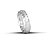 Πρωτότυπες Βέρες Γάμου Λευκόχρυσες 5mm Σαγρέ με Γραμμές WR147