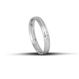 Πρωτότυπες Βέρες Γάμου Λευκόχρυσες 3.5mm Σαγρέ με Γραμμές WR136