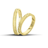 Πρωτότυπες Βέρες Γάμου Χρυσές 3mm Λουστρέ με Ματ Γραμμές WR150