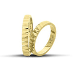 Πρωτότυπες Βέρες Γάμου Χρυσές 3.5 mm Λουστρέ με Γεωμετρικά Σχέδια WR161