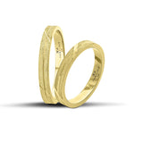 Πρωτότυπες Βέρες Γάμου Χρυσές 3mm με Ματ και Λουστρέ Γραμμές WR145