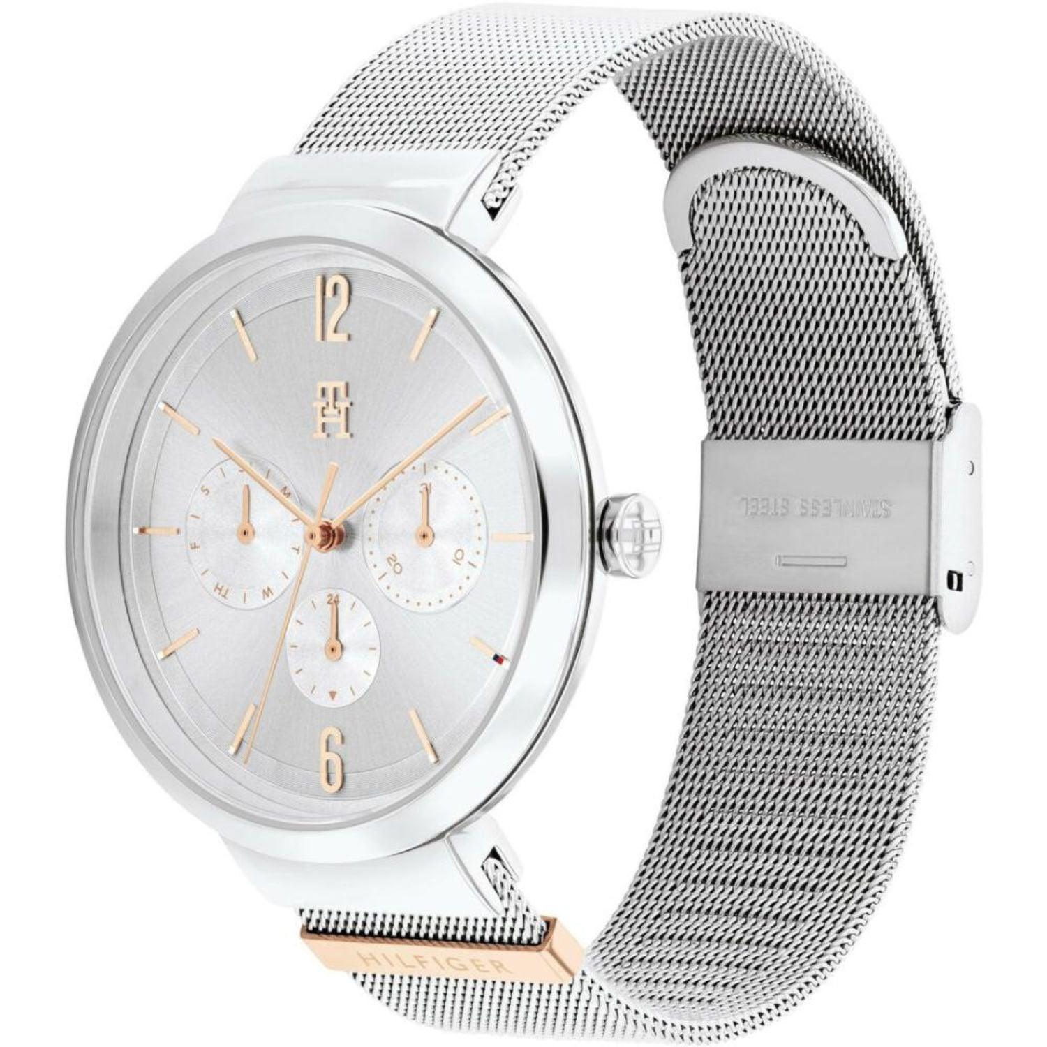 Γυναικείο ρολόι Tommy Hilfiger Lidia 1782537 με ασημί ατσάλινο μπρασελέ και ασημί καντράν διαμέτρου 40mm.