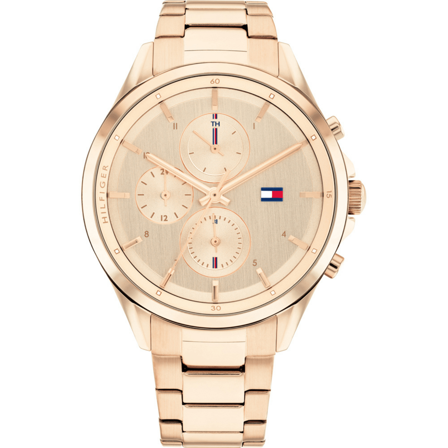 Γυναικείο ρολόι Tommy Hilfiger Stella 1782421 με ροζ χρυσό ατσάλινο μπρασελέ και ροζ χρυσό καντράν διαμέτρου 38mm.