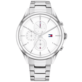 Γυναικείο ρολόι Tommy Hilfiger Stella 1782435 με ασημί ατσάλινο μπρασελέ και άσπρο καντράν διαμέτρου 38mm.
