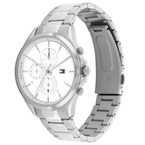 Γυναικείο ρολόι Tommy Hilfiger Stella 1782435 με ασημί ατσάλινο μπρασελέ και άσπρο καντράν διαμέτρου 38mm.