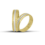 Δίχρωμες Βέρες Γάμου Λευκόχρυσες – Χρυσές 5mm Λουστρέ με Ματ Γραμμή WR079