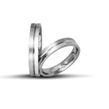 Μοντέρνες Βέρες Γάμου Λευκόχρυσες 4 mm Λουστρέ & Ματ Φινίρισμα WR190