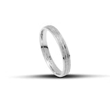 Λευκόχρυσες βέρες γάμου με ματ φινίρισμα αμμοβολής πλάτους 3.5mm.