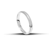 Βέρες Γάμου Λευκόχρυσες 3.5mm Λουστράτες Με Χαράγματα WR353