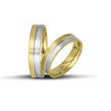 Δίχρωμες Βέρες Γάμου Λευκόχρυσες και Χρυσές 5 mm Ματ WR193