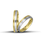 Δίχρωμες Βέρες Γάμου Λευκόχρυσες & Χρυσές 4 mm Σαγρέ WR200