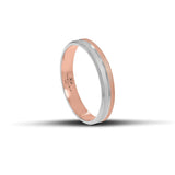 Ροζ Χρυσές και Λευκόχρυσες Βέρες Γάμου 4 mm Ματ με Λουστρέ Γραμμή WR309