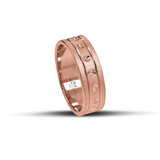 Πρωτότυπες Βέρες Γάμου Ροζ Χρυσές 6 mm Ματ με Στρογγυλά Σχέδια WR276