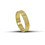 Μοντέρνες Βέρες Γάμου Χρυσές 5 mm Λουστρέ με Ματ Γραμμές WR294