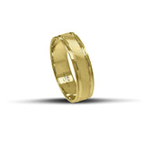 Χρυσές βέρες γάμου 6 mm, σαγρέ με λουστρέ γραμμές,  χειροποίητης κατασκευής, διαθέσιμες σε 9, 14, 18 ή 22 καράτια